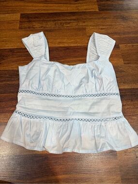 Women's Light Blue Ruffle Hem Tank Top Wild Fable Size XS Brand New